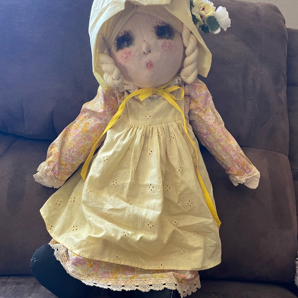 Marie D’o Handmade Vintage Doll with Floral Dress